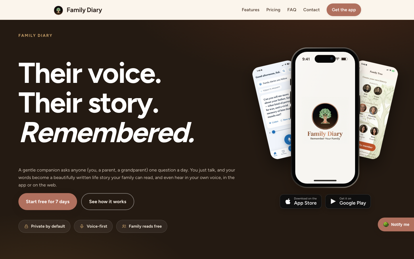 Family Diary — screenshot